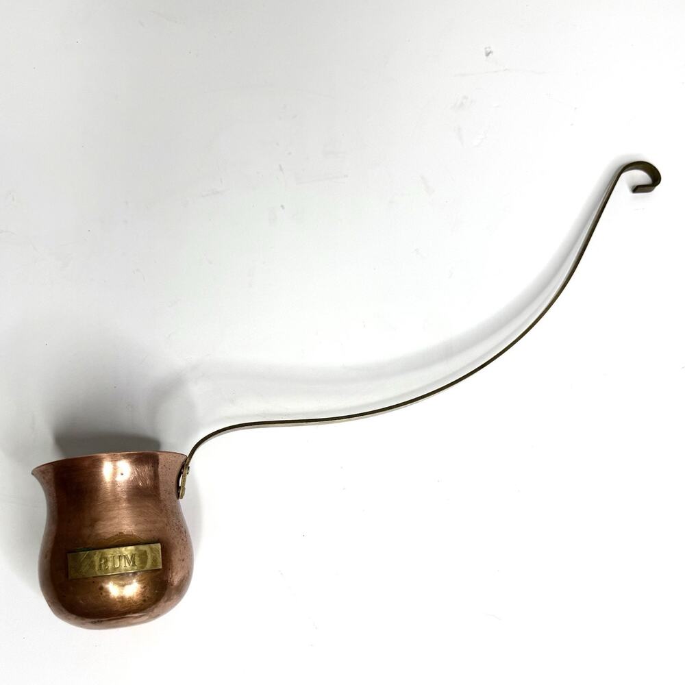 Vintage Copper Brass Rum Toddy Ladle Spoon antique